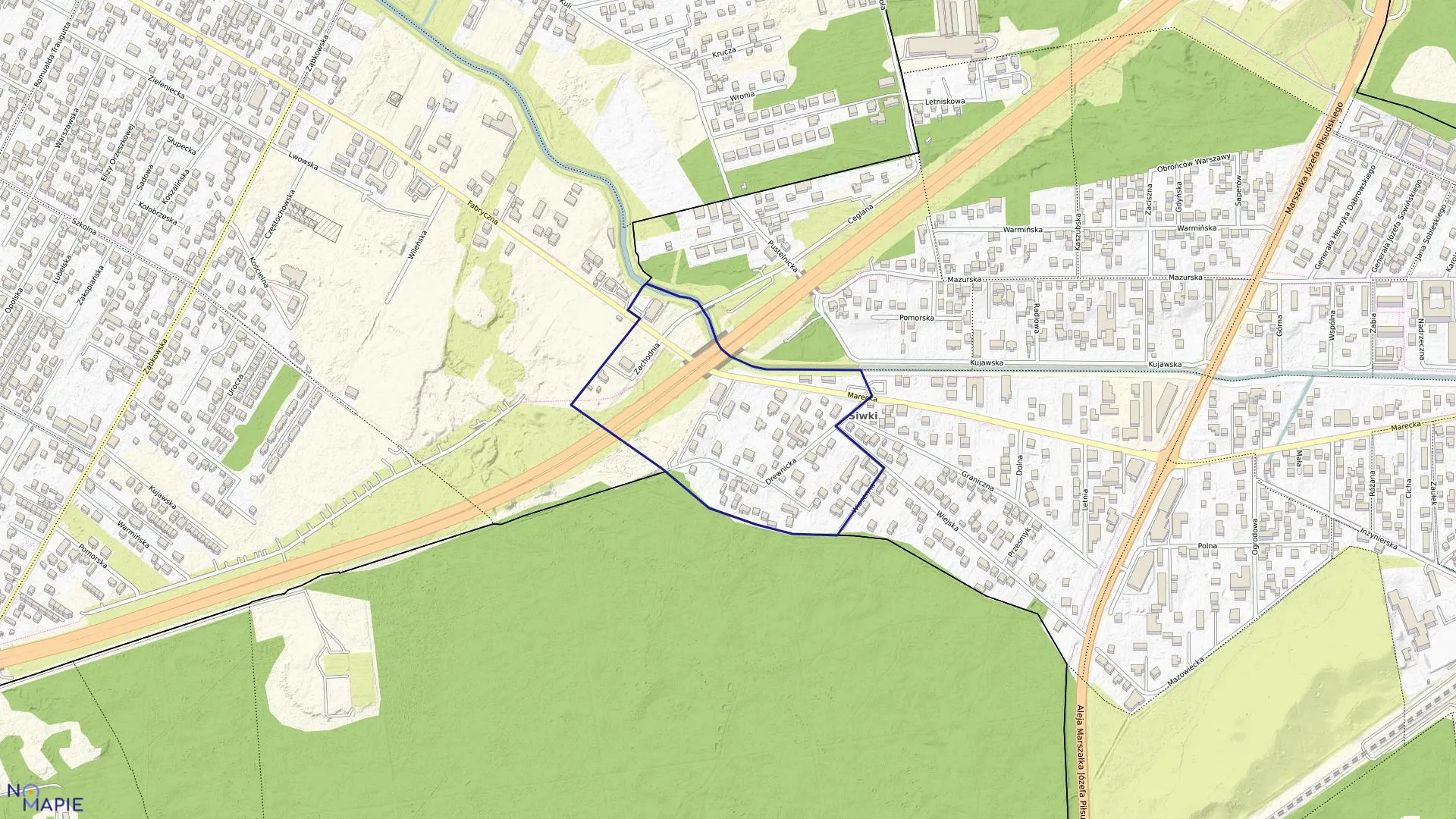 Mapa obrębu 4-80-06 w mieście Zielonka