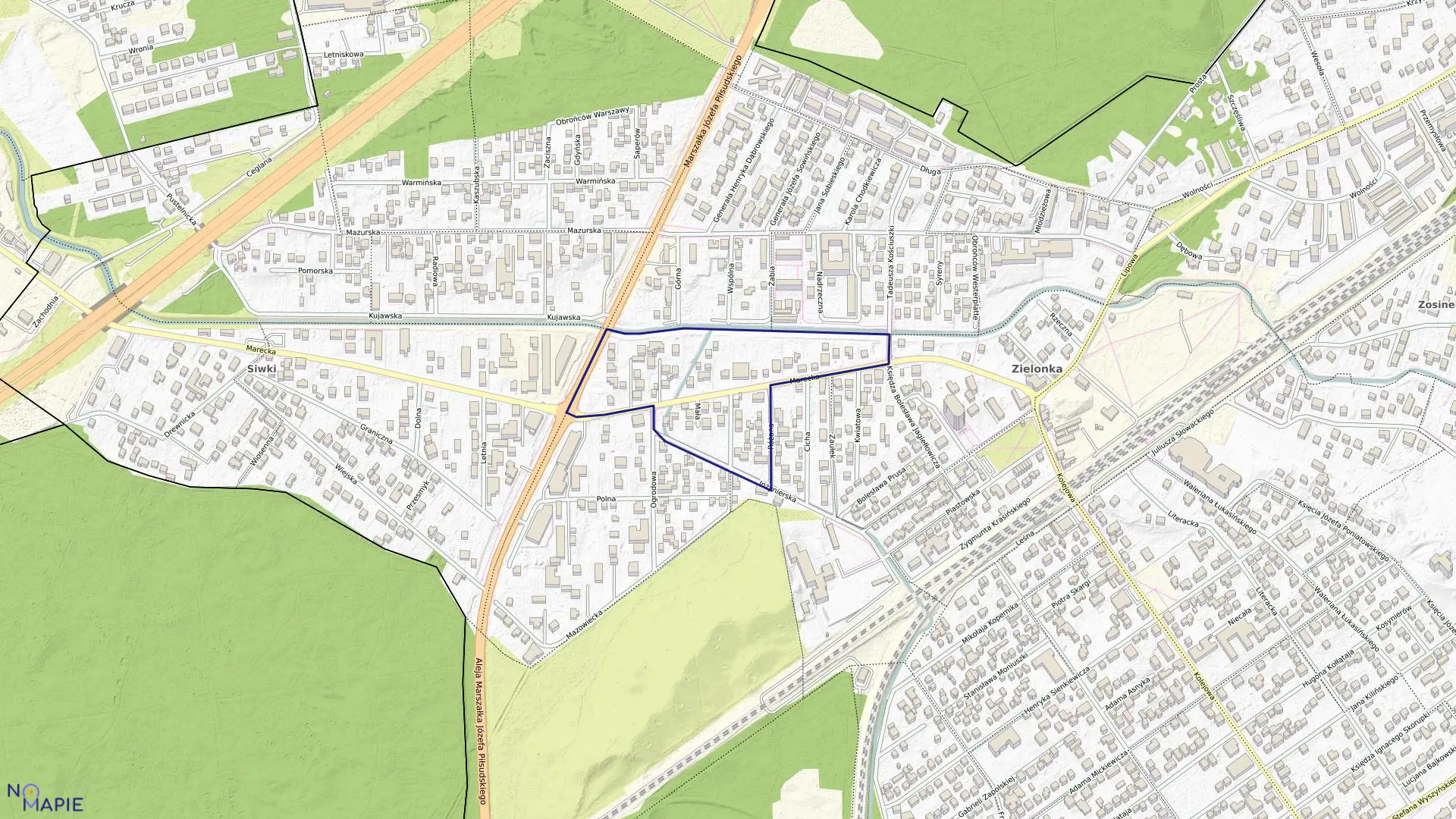 Mapa obrębu 4-90-04 w mieście Zielonka