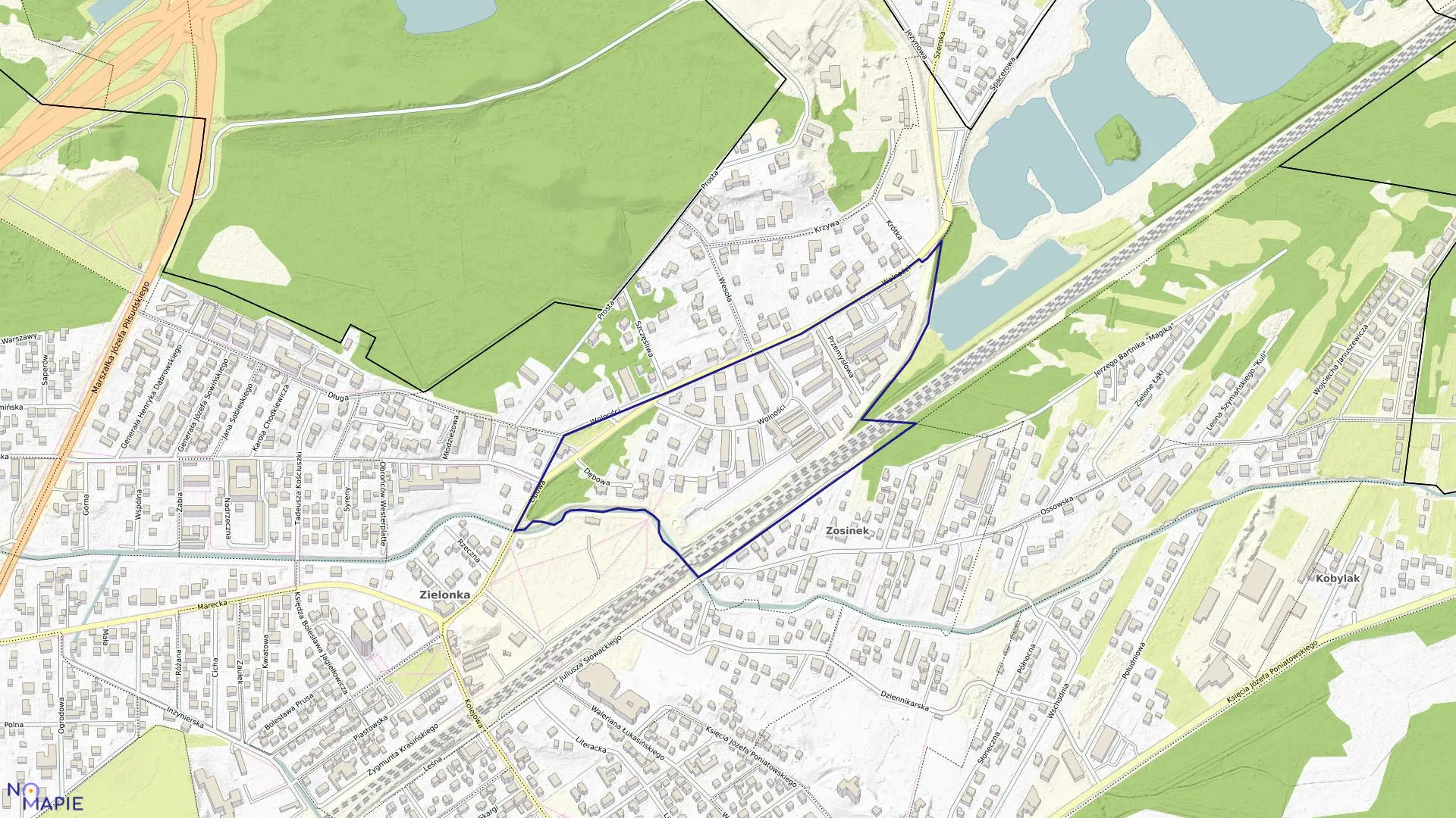 Mapa obrębu 5-00-03 w mieście Zielonka