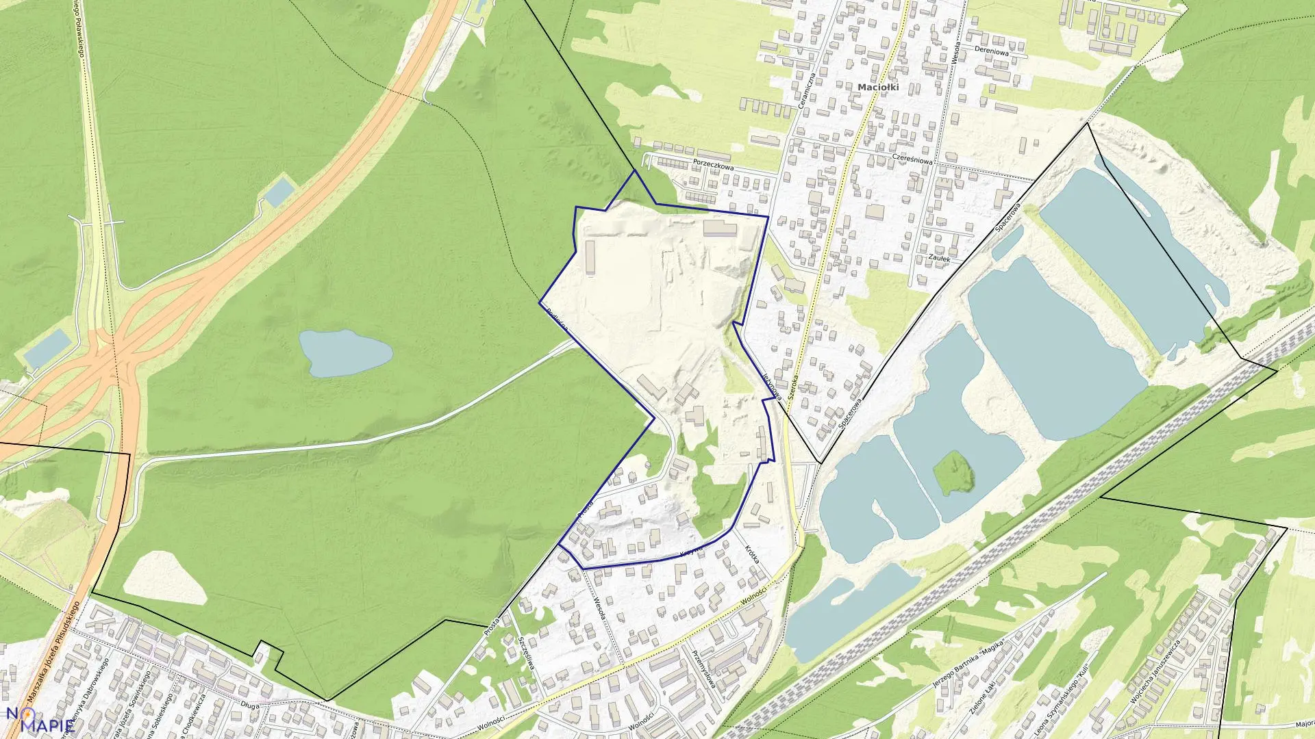 Mapa obrębu 5-10-01 w mieście Zielonka