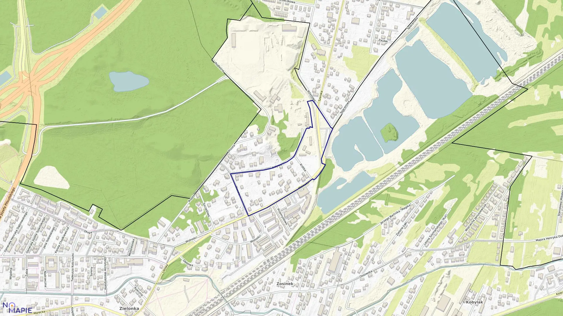 Mapa obrębu 5-10-03 w mieście Zielonka