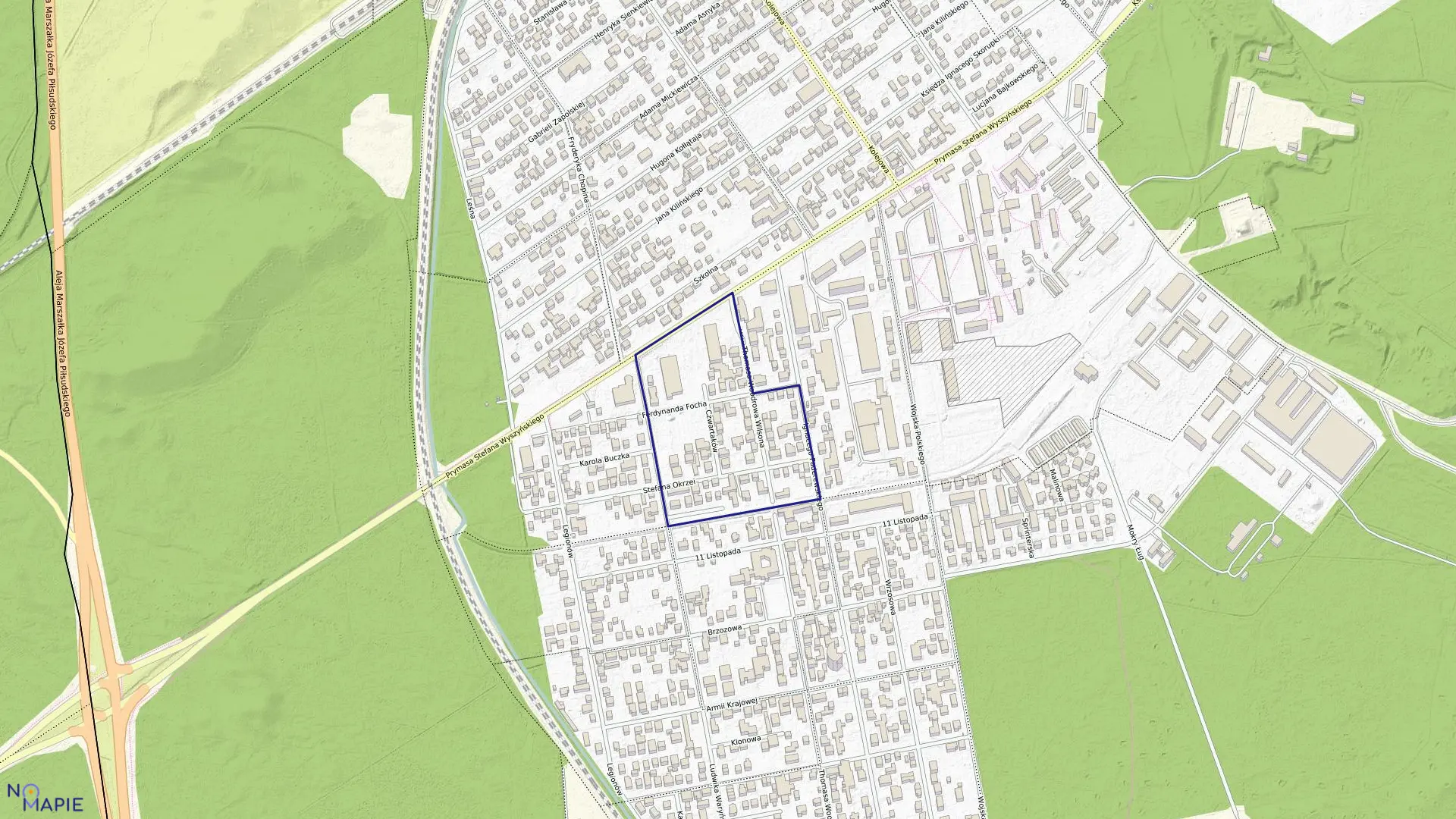 Mapa obrębu 5-20-03 w mieście Zielonka