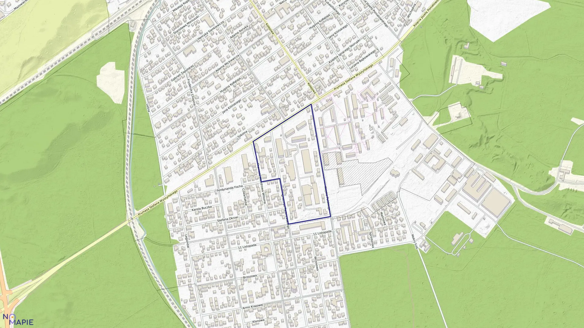 Mapa obrębu 5-20-04 w mieście Zielonka