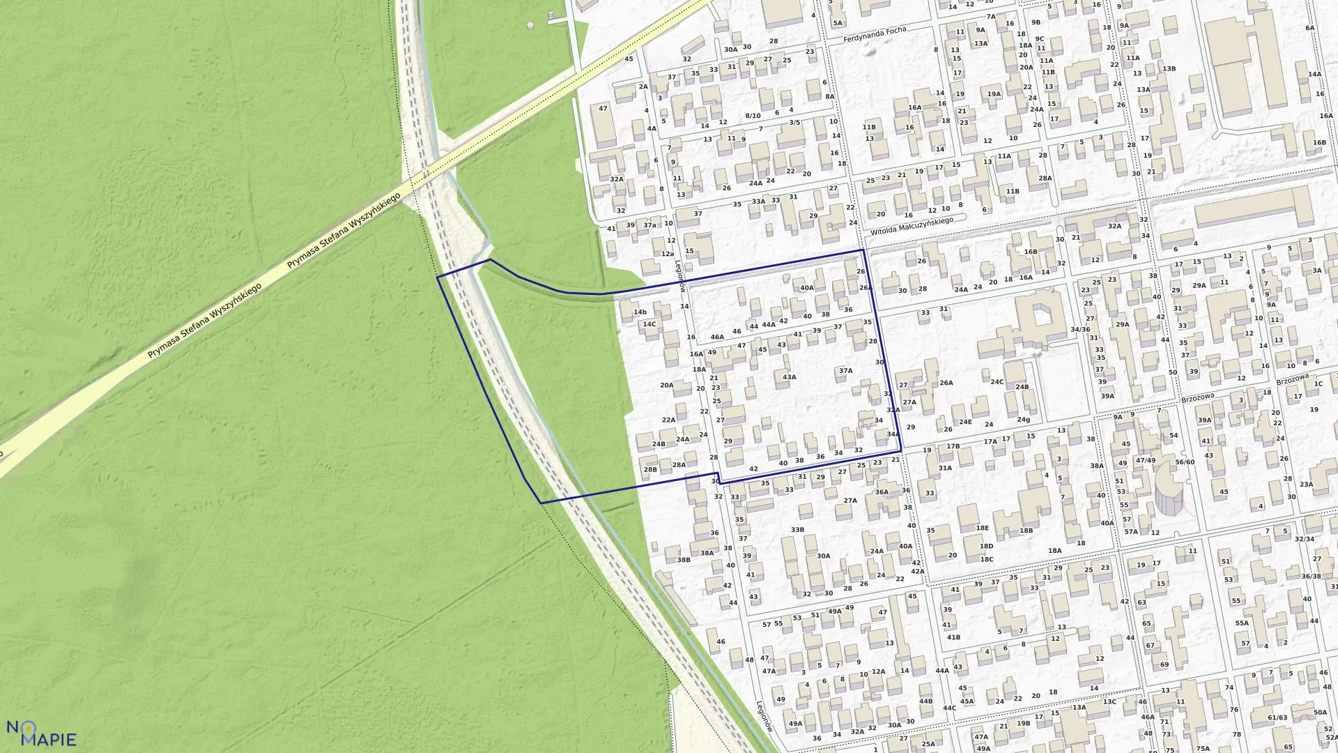 Mapa obrębu 5-20-05 w mieście Zielonka