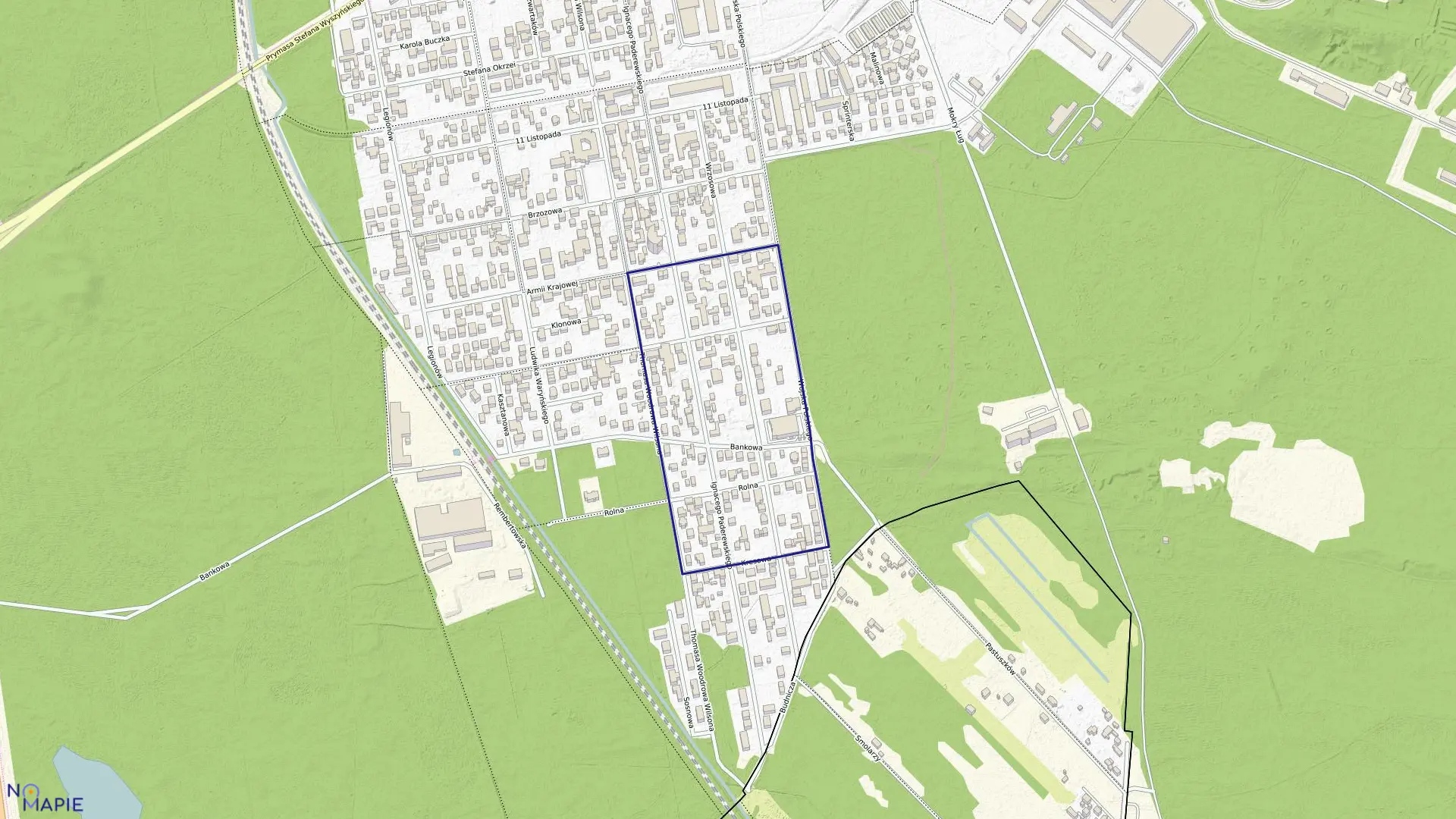 Mapa obrębu 5-20-10 w mieście Zielonka