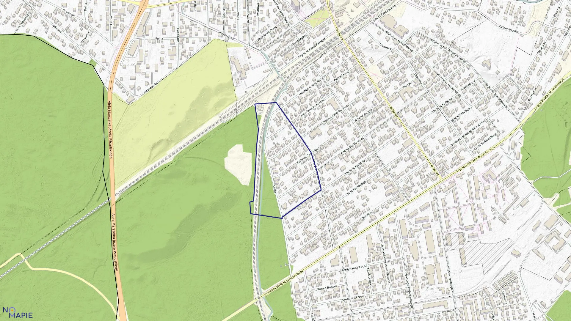 Mapa obrębu 5-30-01 w mieście Zielonka