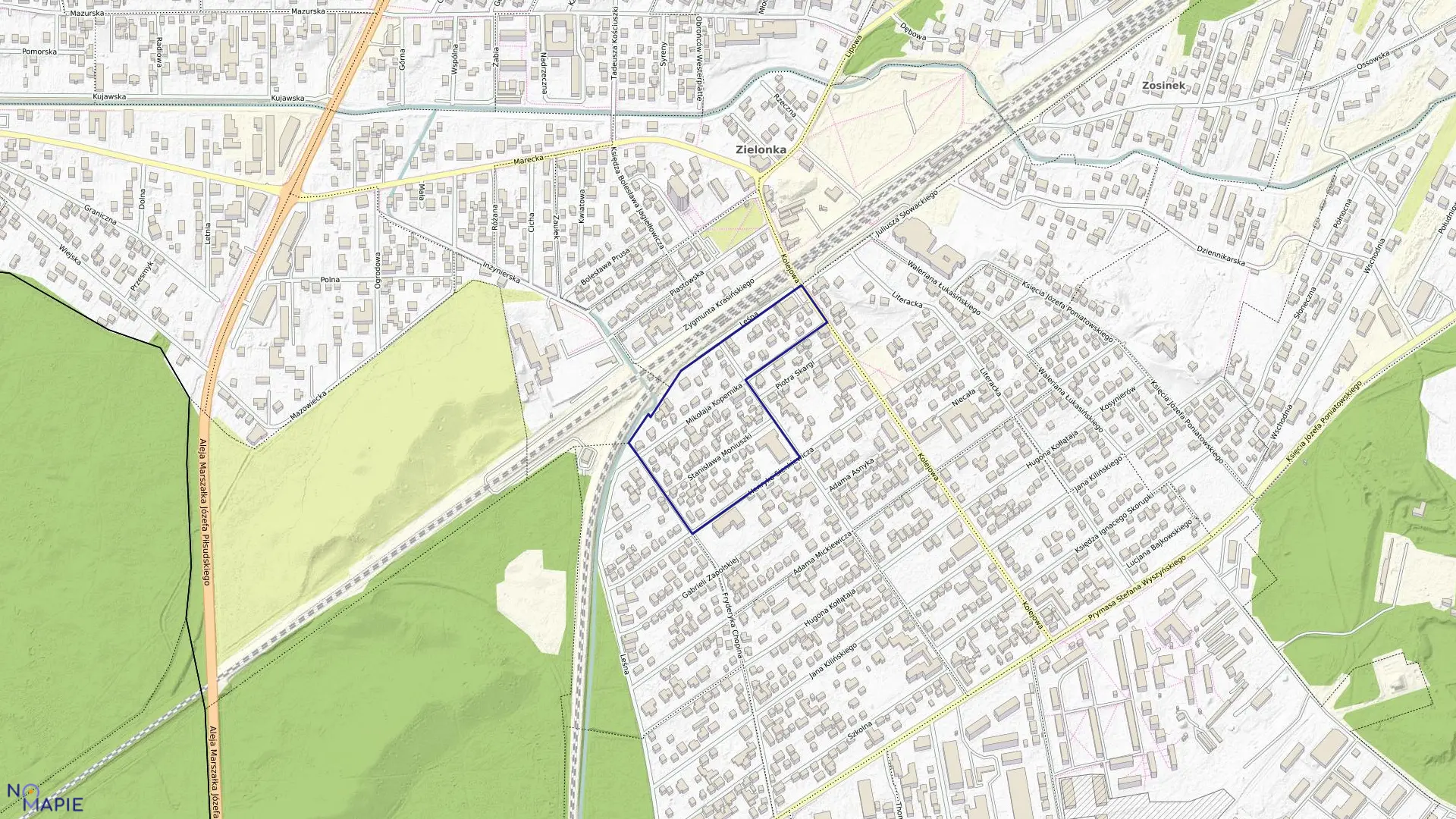 Mapa obrębu 5-30-02 w mieście Zielonka