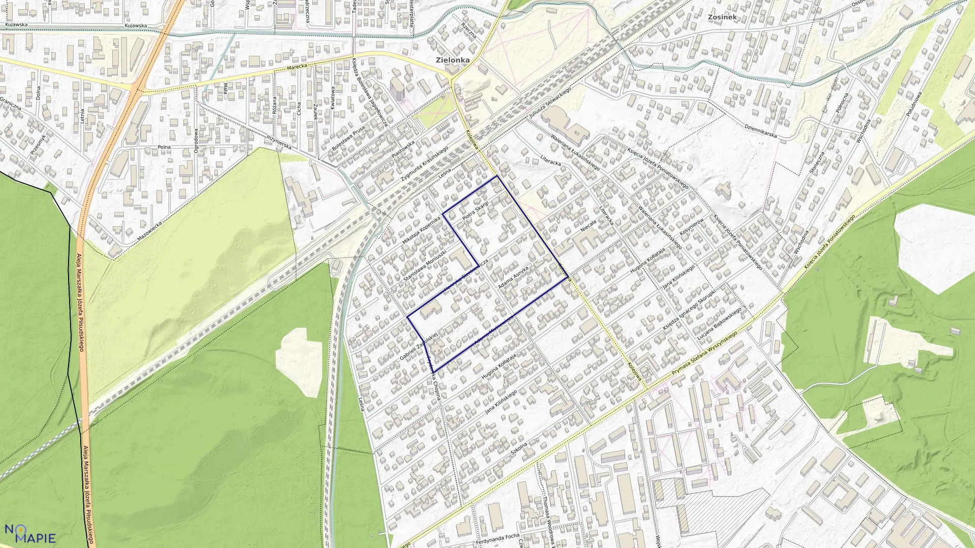 Mapa obrębu 5-30-03 w mieście Zielonka