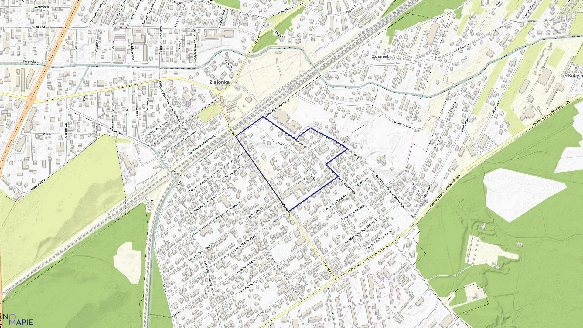 Mapa obrębu 5-40-01 w mieście Zielonka