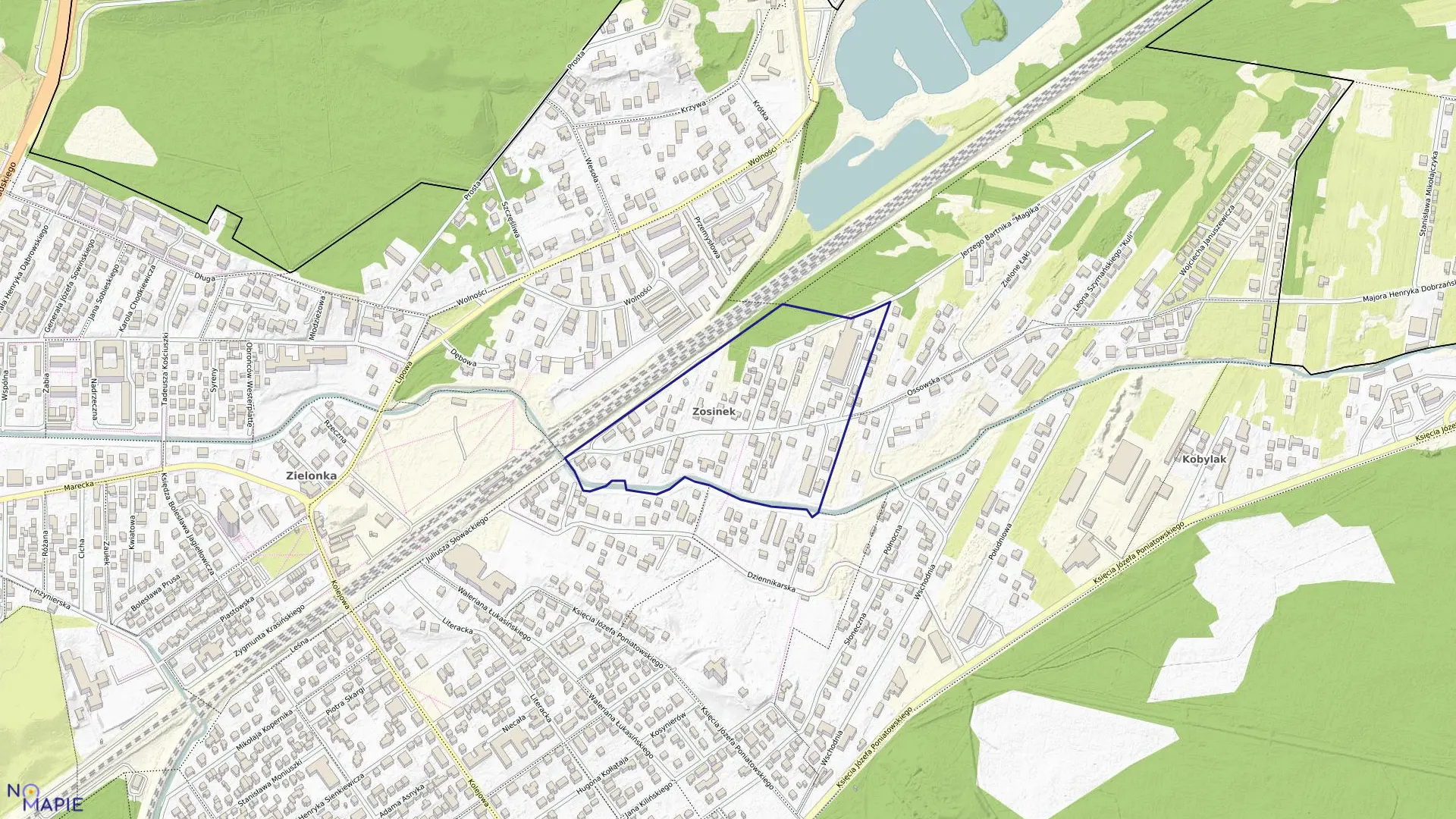 Mapa obrębu 5-40-03 w mieście Zielonka