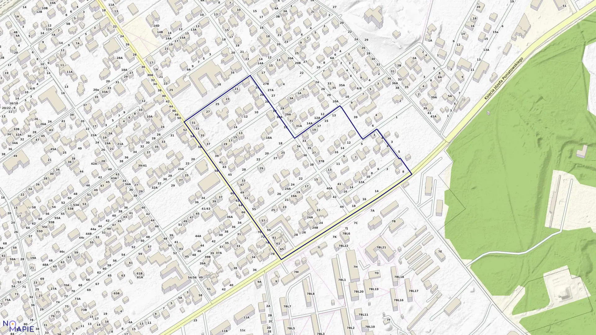 Mapa obrębu 5-40-04 w mieście Zielonka