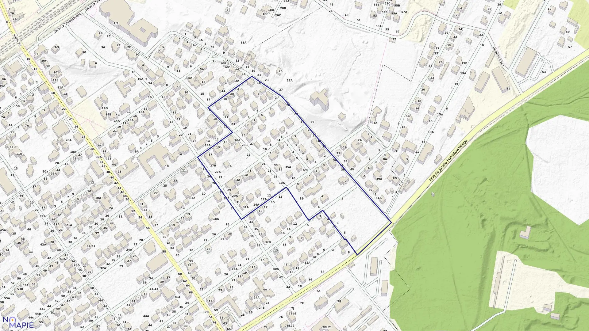 Mapa obrębu 5-40-05 w mieście Zielonka