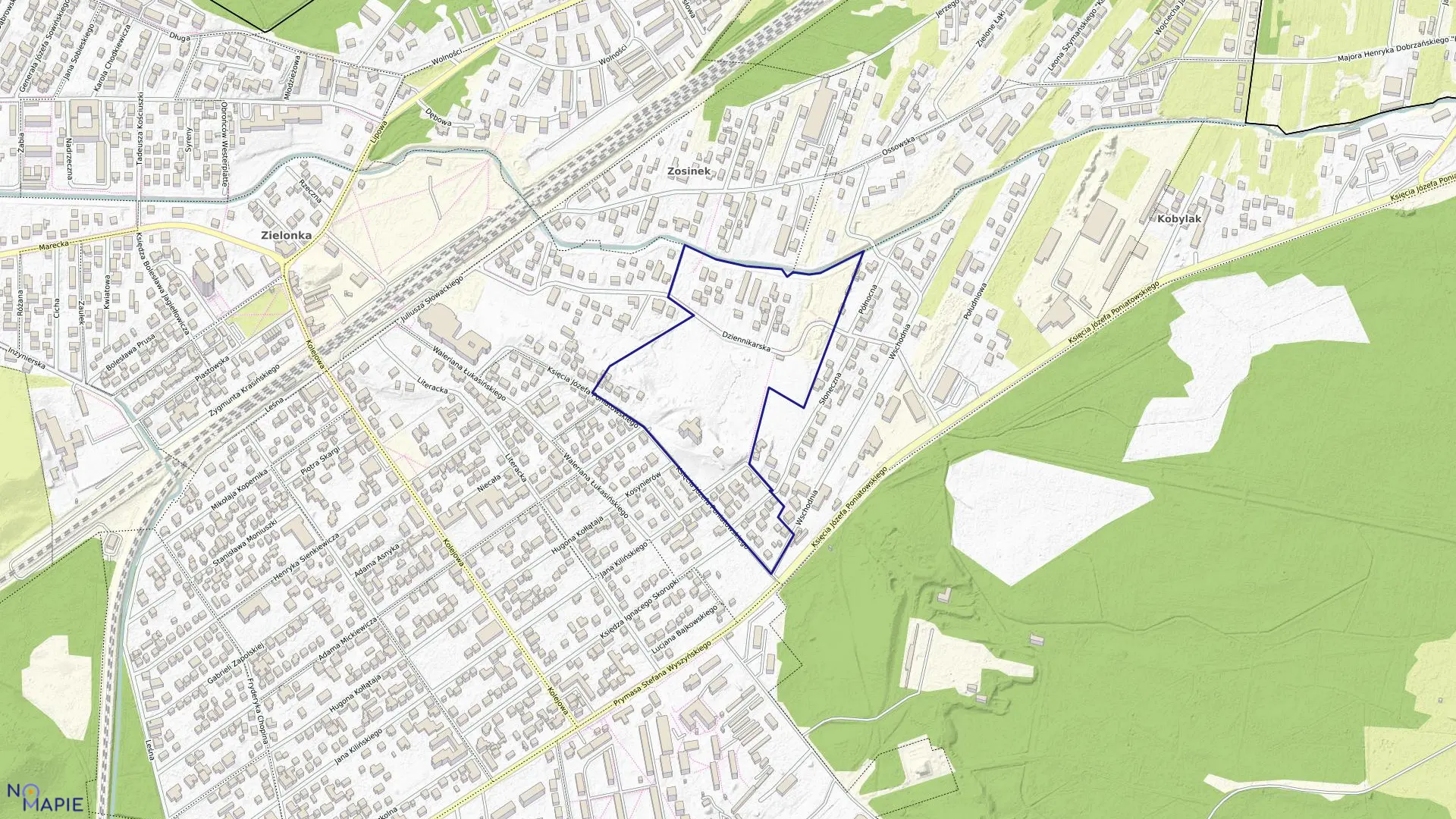 Mapa obrębu 5-40-06 w mieście Zielonka