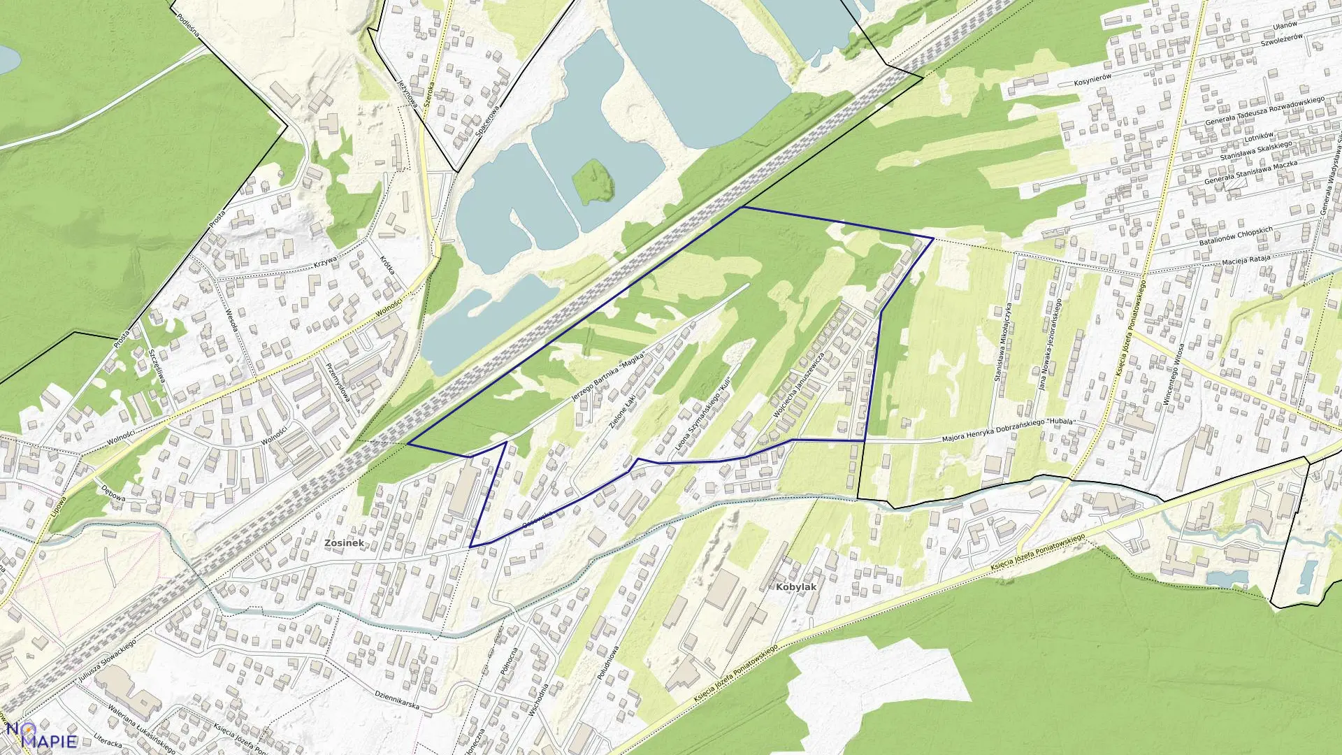 Mapa obrębu 5-40-07 w mieście Zielonka