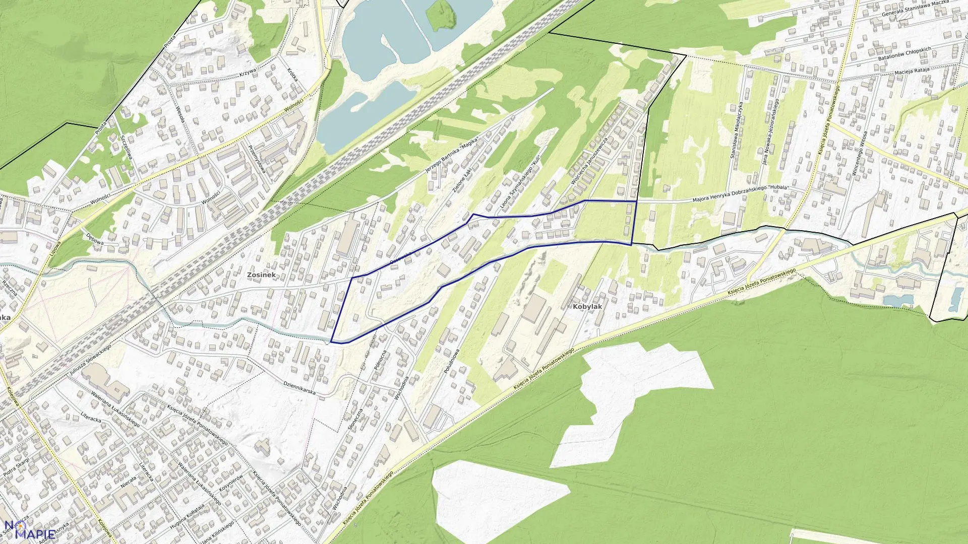 Mapa obrębu 5-40-08 w mieście Zielonka