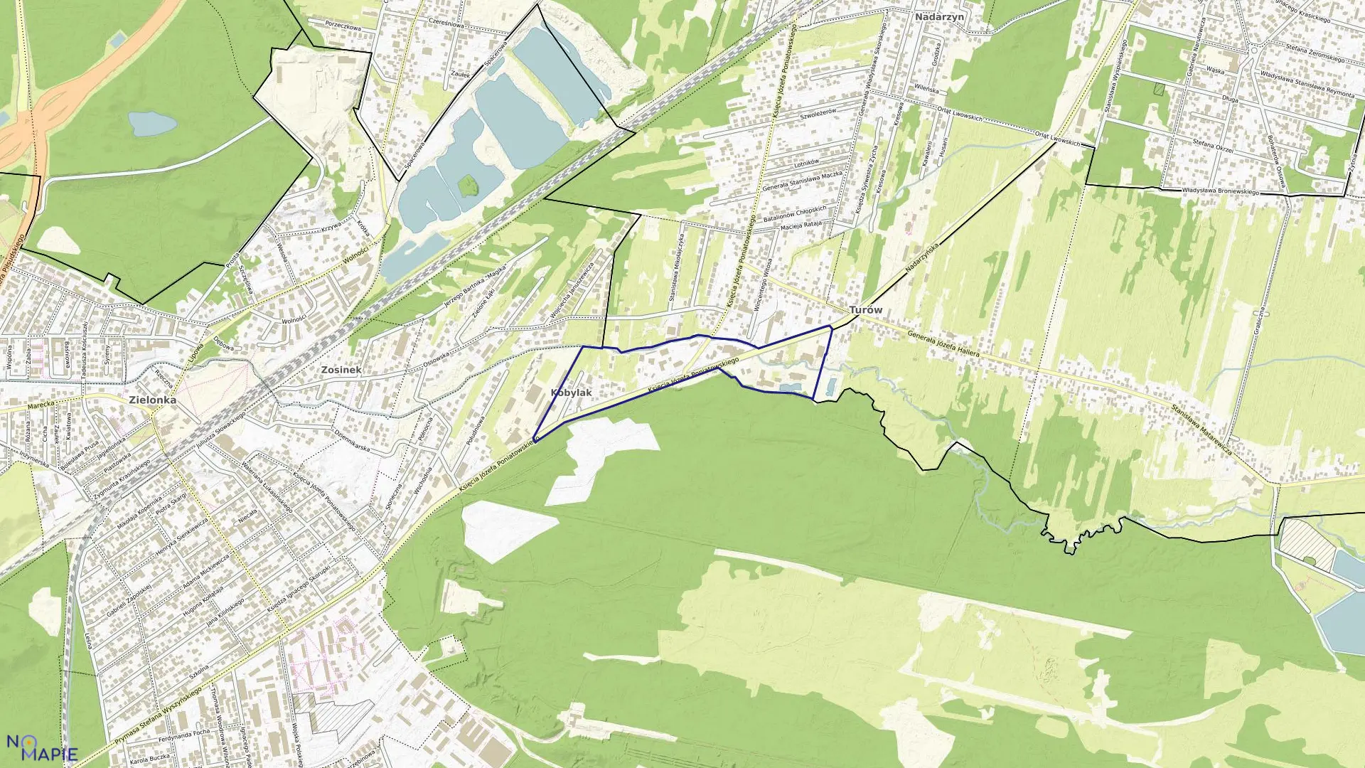 Mapa obrębu 5-40-10 w mieście Zielonka