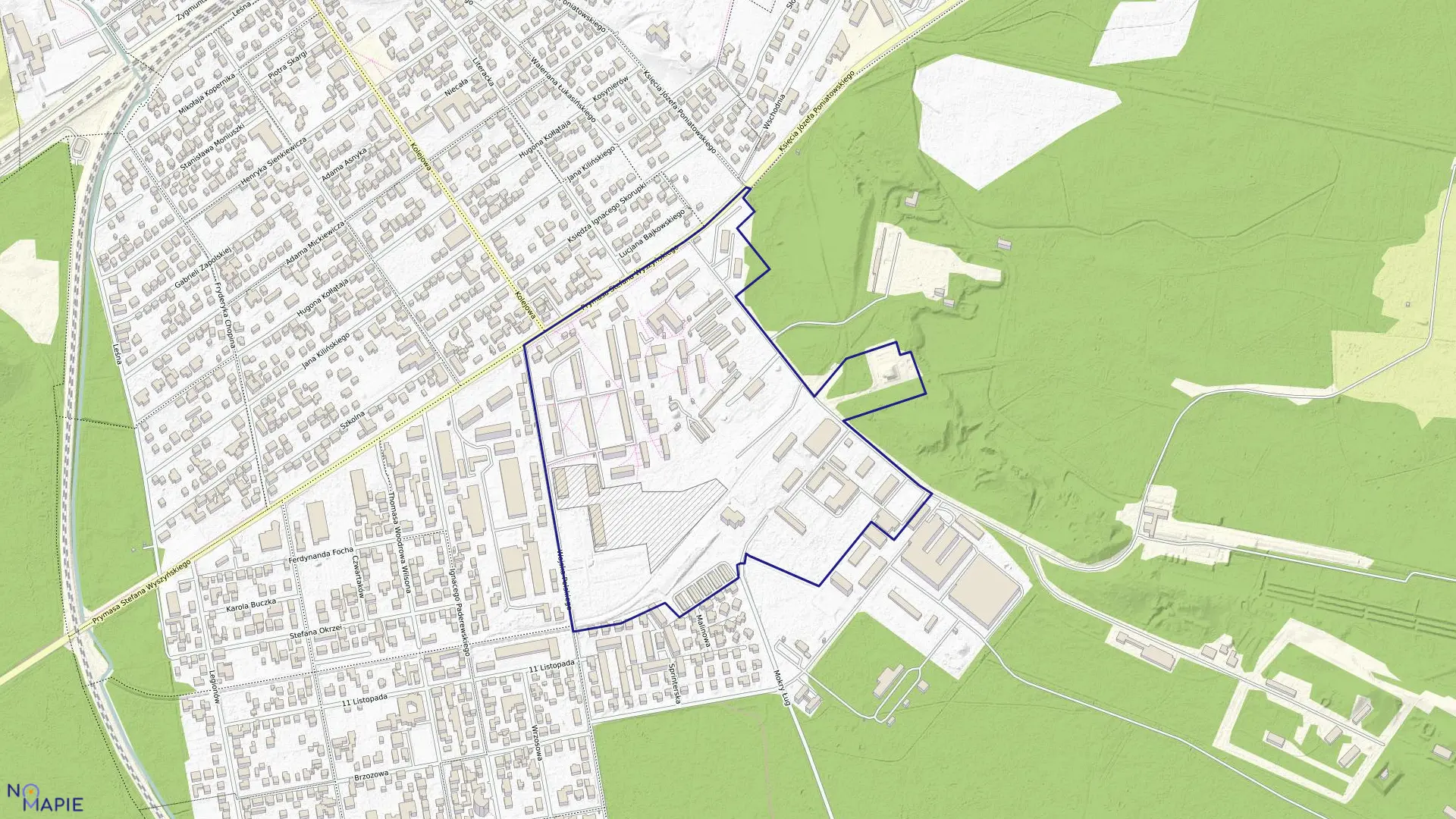 Mapa obrębu 5-50-01 w mieście Zielonka