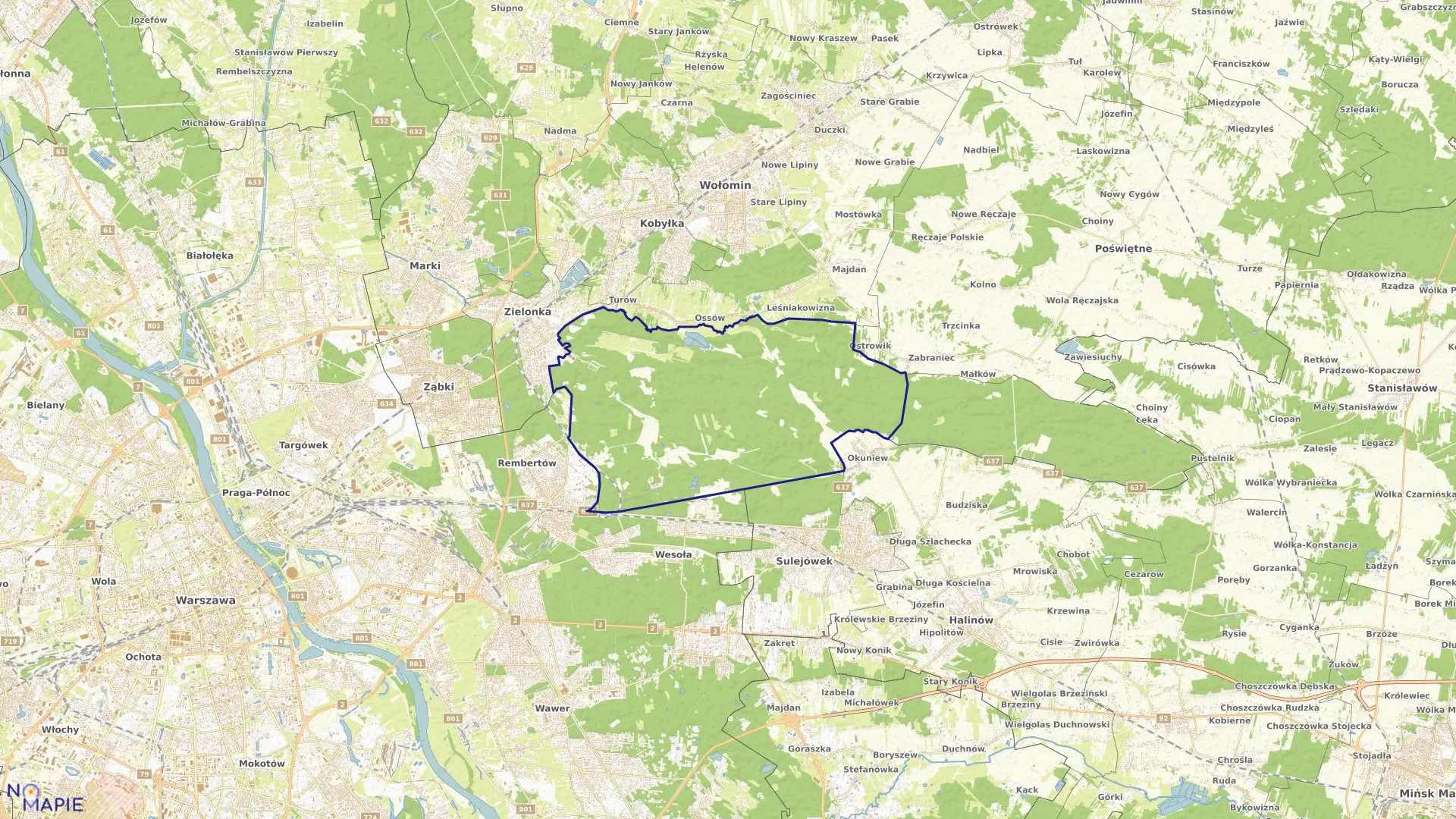 Mapa obrębu 5-60-02 w mieście Zielonka